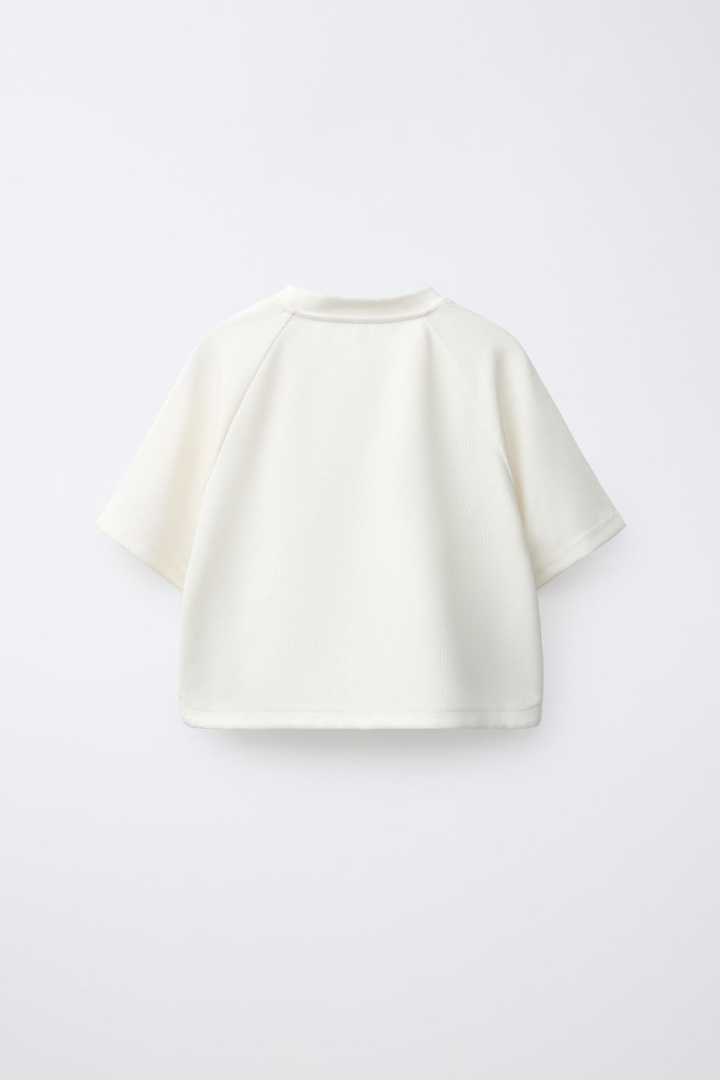 CAMISETA TEXTO RELIEVE CONTRASTE / Crudo