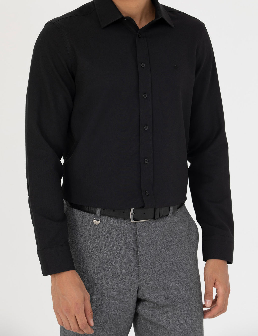 Siyah Slim Fit Uzun Kollu G_mlek