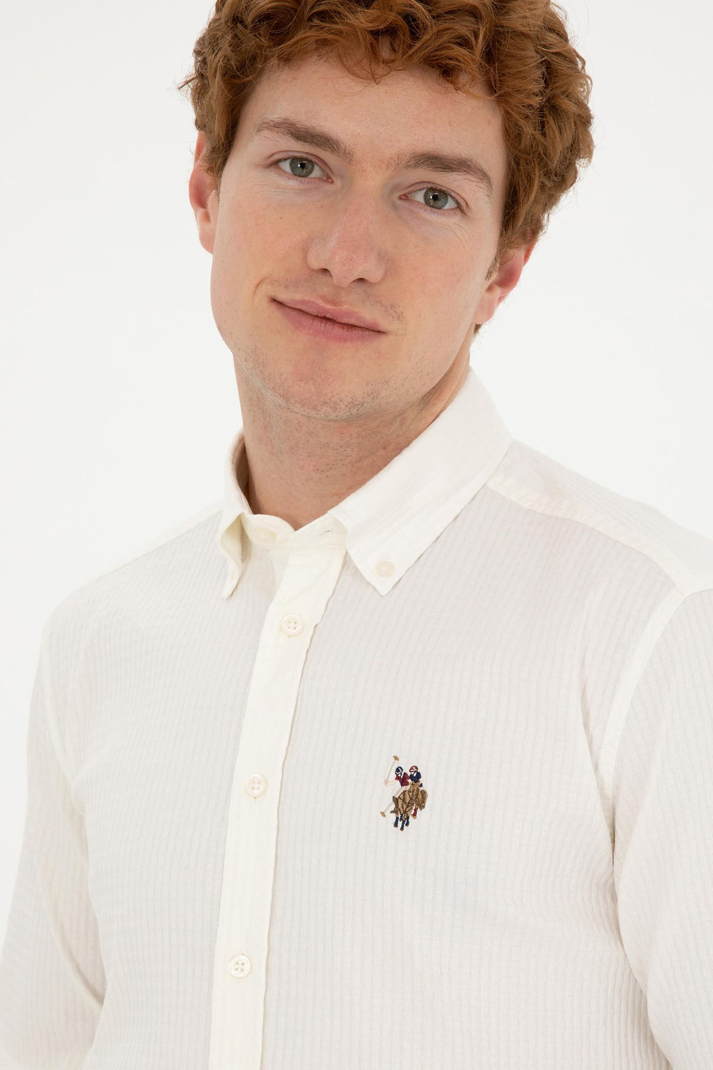 U. S. Polo Assn / Мужская рубашка с длинным рукавом Stone - U.s. polo assn фото 2