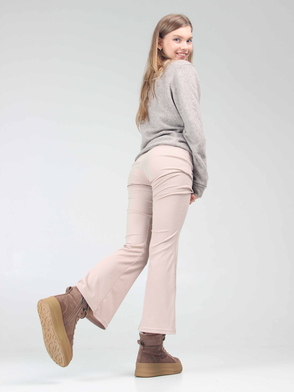 Ботинки 216.warmbr. капучино замша/Байка