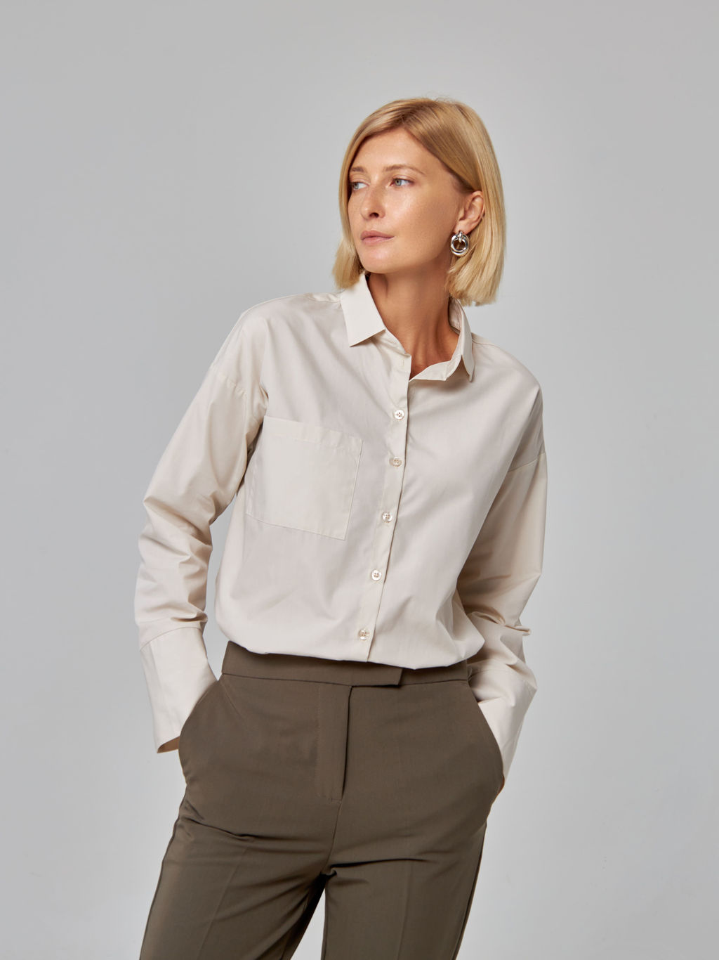 Блузка женская дл. рук. KATHARINA KROSS KK-B-0004V-бежевый  фото 7