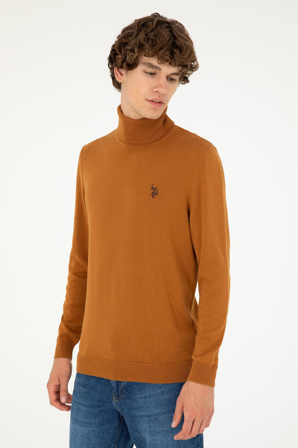 Мужской базовый свитер кокосового цвета - U.s. polo assn фото 3