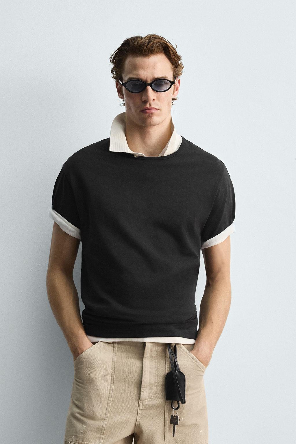 HEAVYWEIGHT RIBBED TRIM T-SHIRT - Zara фото 2