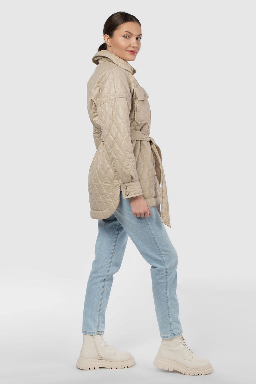 Пальто женское демисезонное (пояс) - El podio фото 4