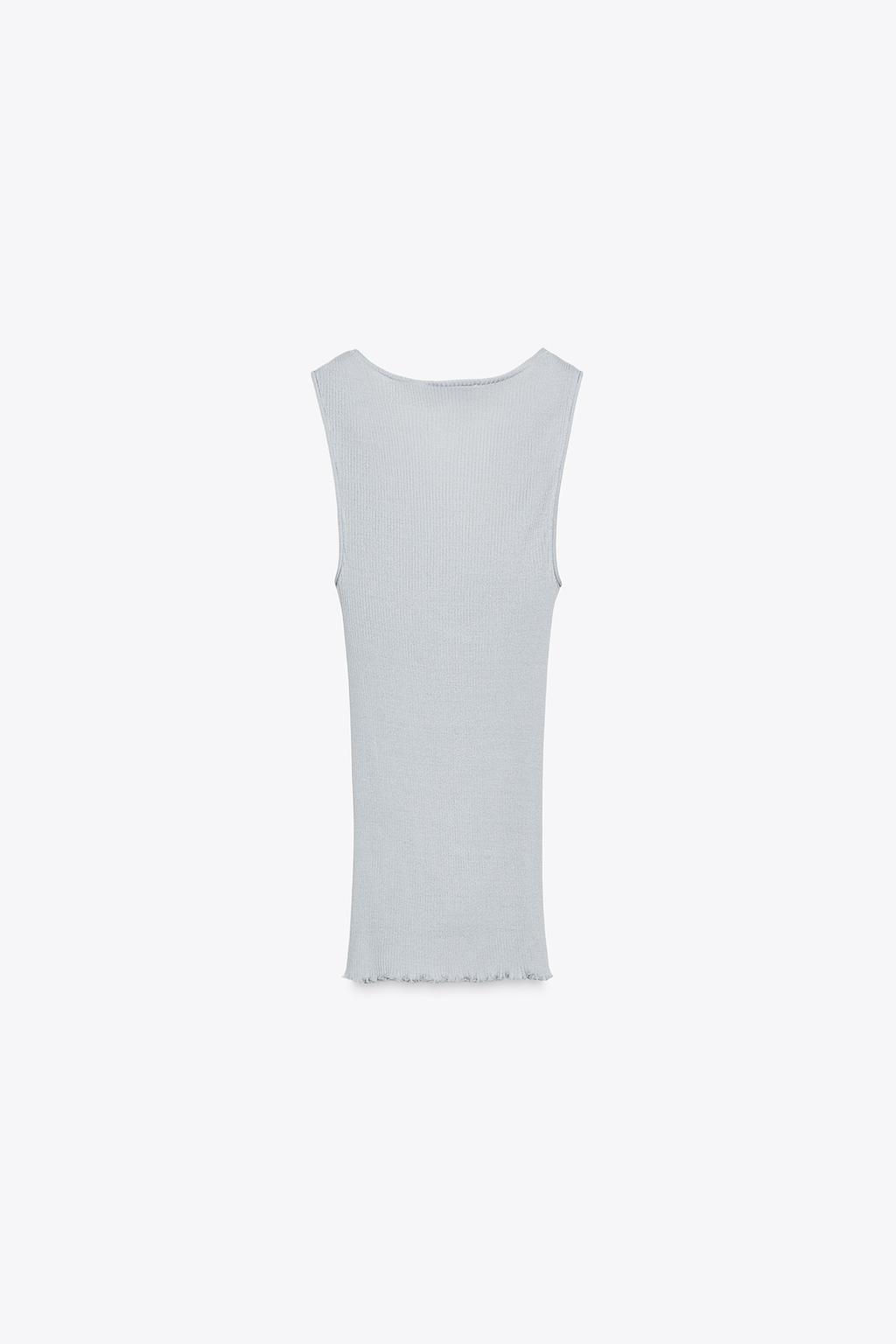 LACE RIBBED T-SHIRT - Zara фото 19