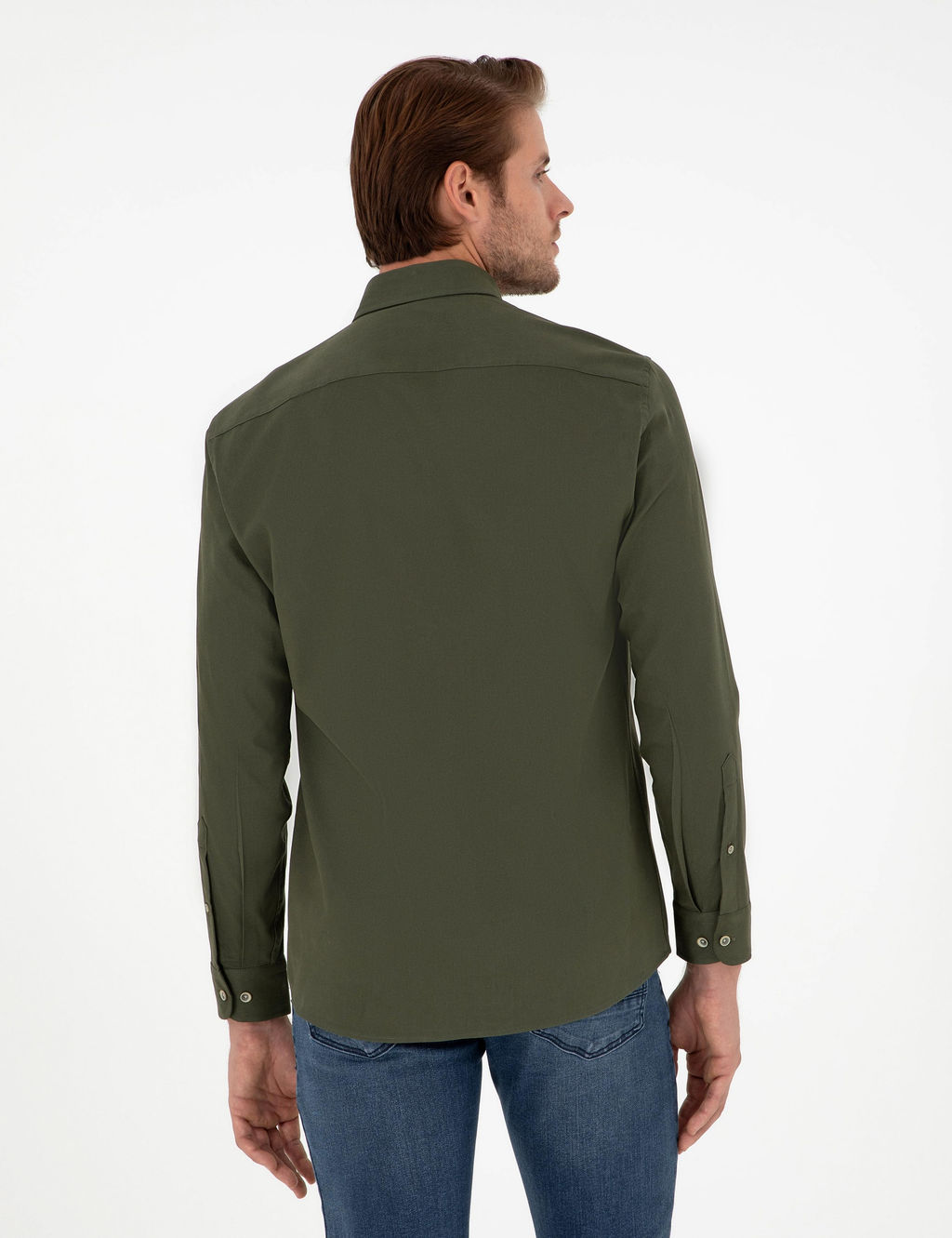 Haki Regular Fit Uzun Kollu G_mlek - Pierre cardin фото 5