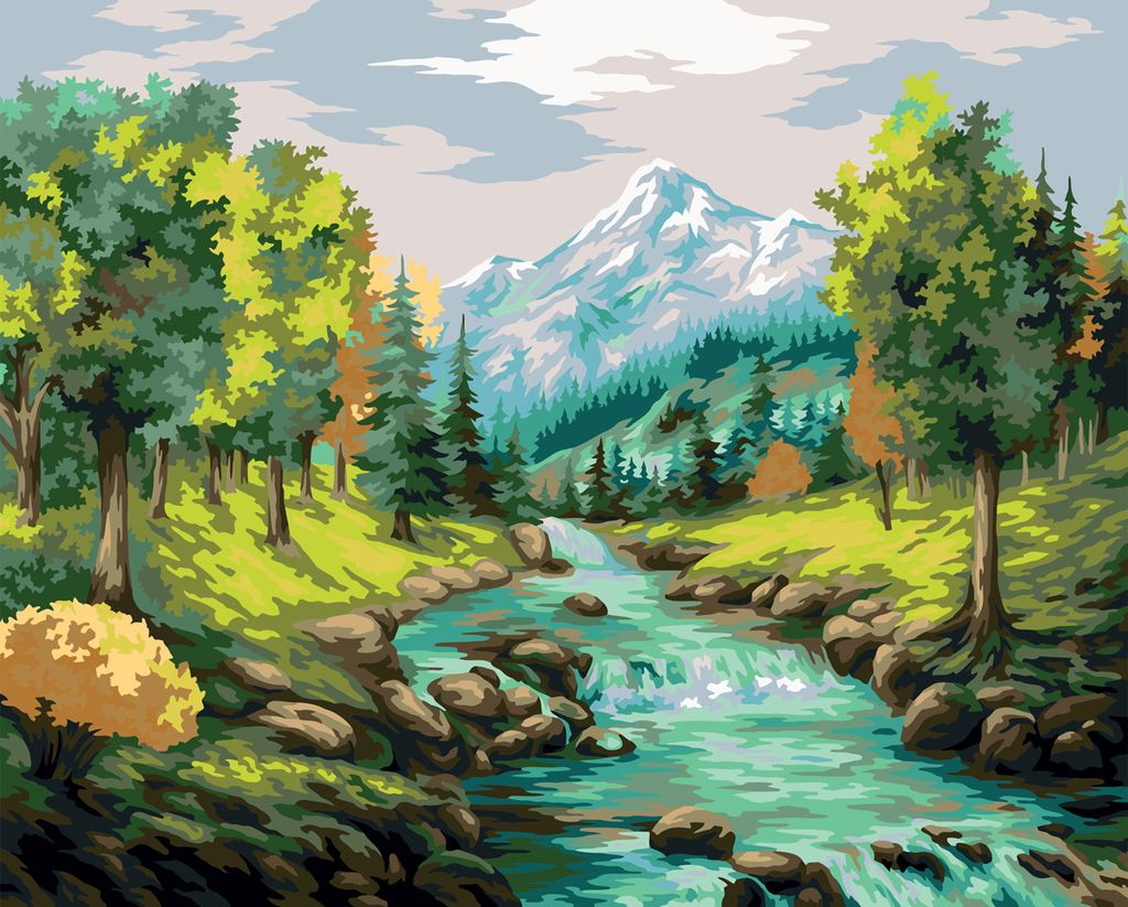 ФРЕЯ PNB/PL-078 Набор для раскрашивания по номерам 50 х 40 см Горная речка