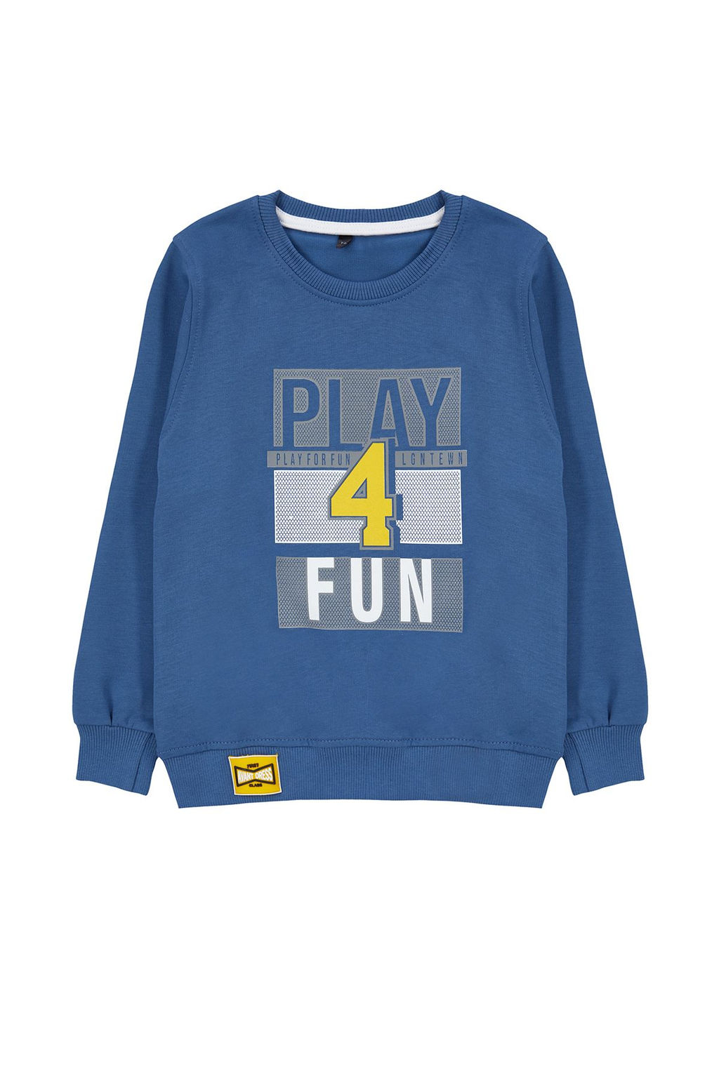 Indigo Erkek Cocuk Mevsimlik-Ince Slogan Desenli Orme Sweatshirt TKDAW25SW00007