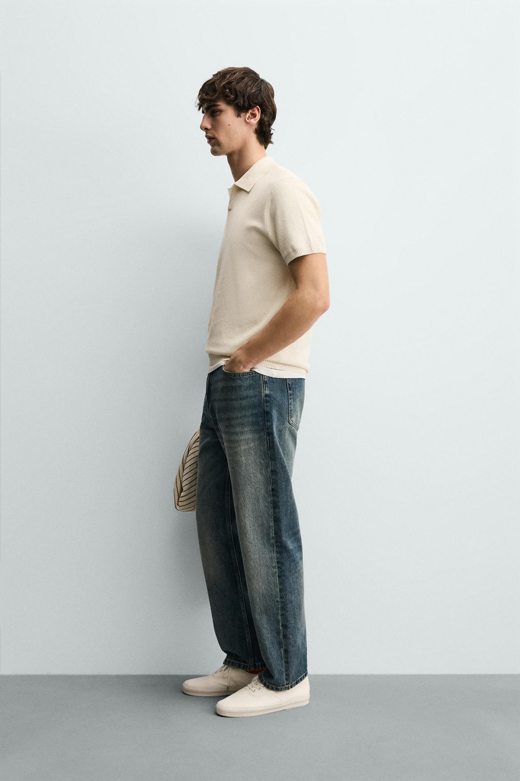 TEXTURED KNIT POLO SHIRT - Zara фото 12