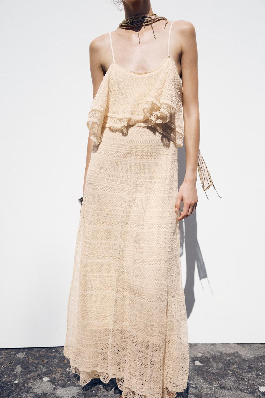 POINTELLE KNIT RUFFLED DRESS - Zara фото 2