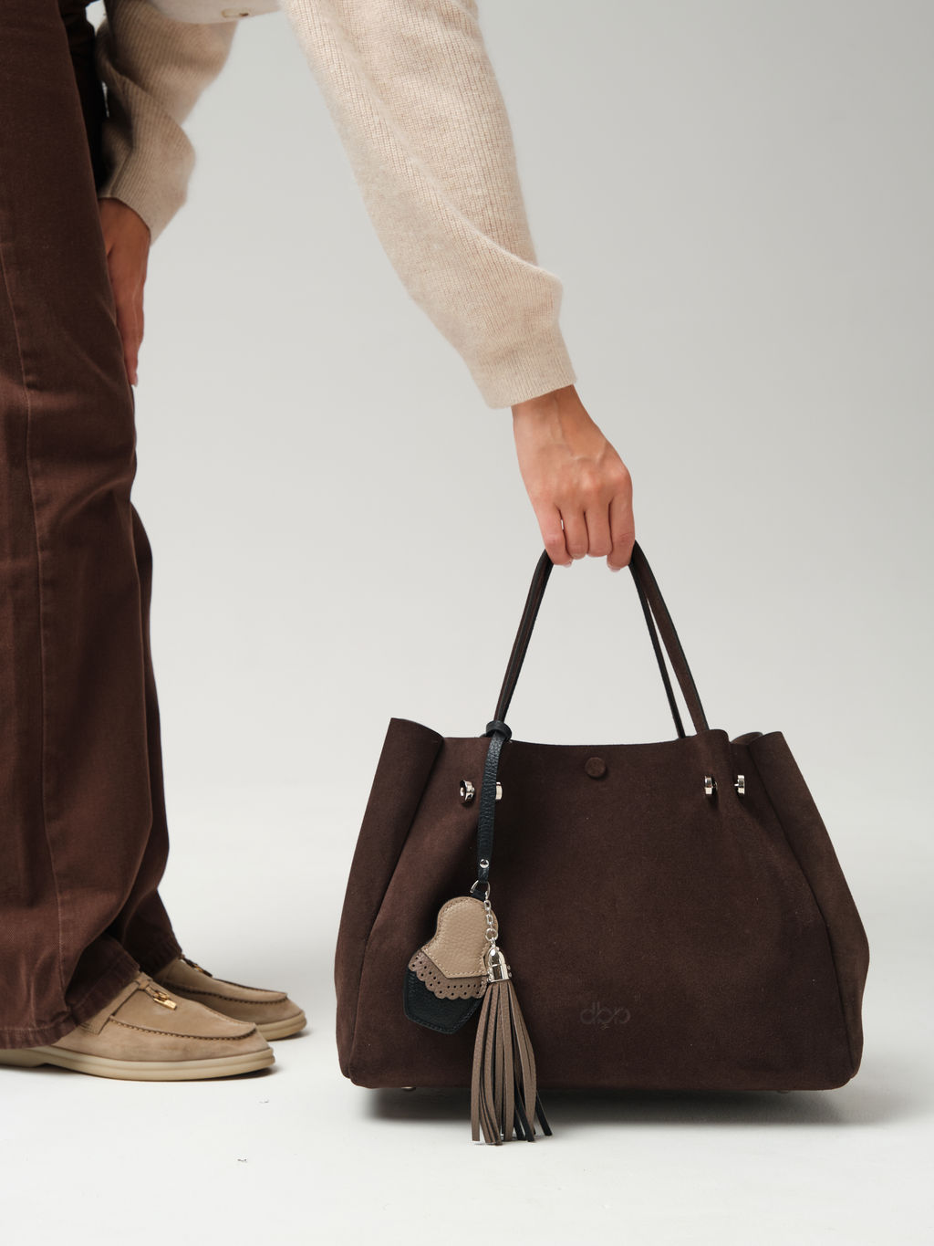 Замшевая сумка с матрешкой Vasilisa DBR 31210 коричневый шоколад фото 8