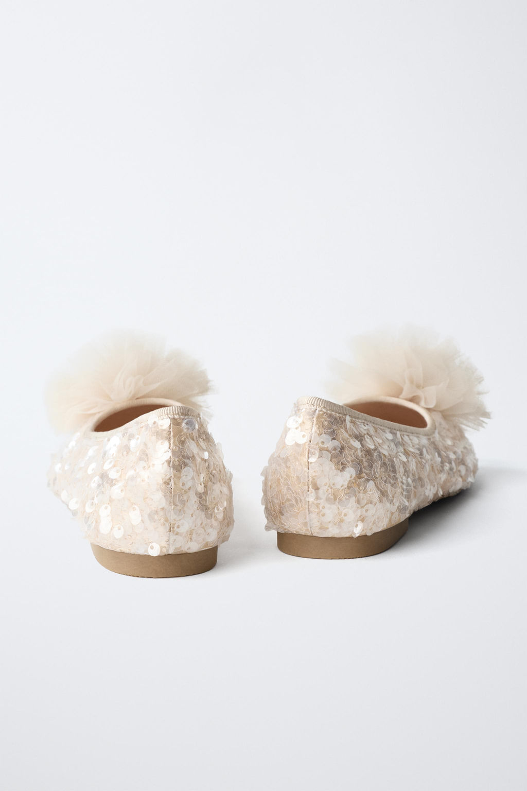 SEQUIN POMPOM BALLET FLATS - Zara фото 5