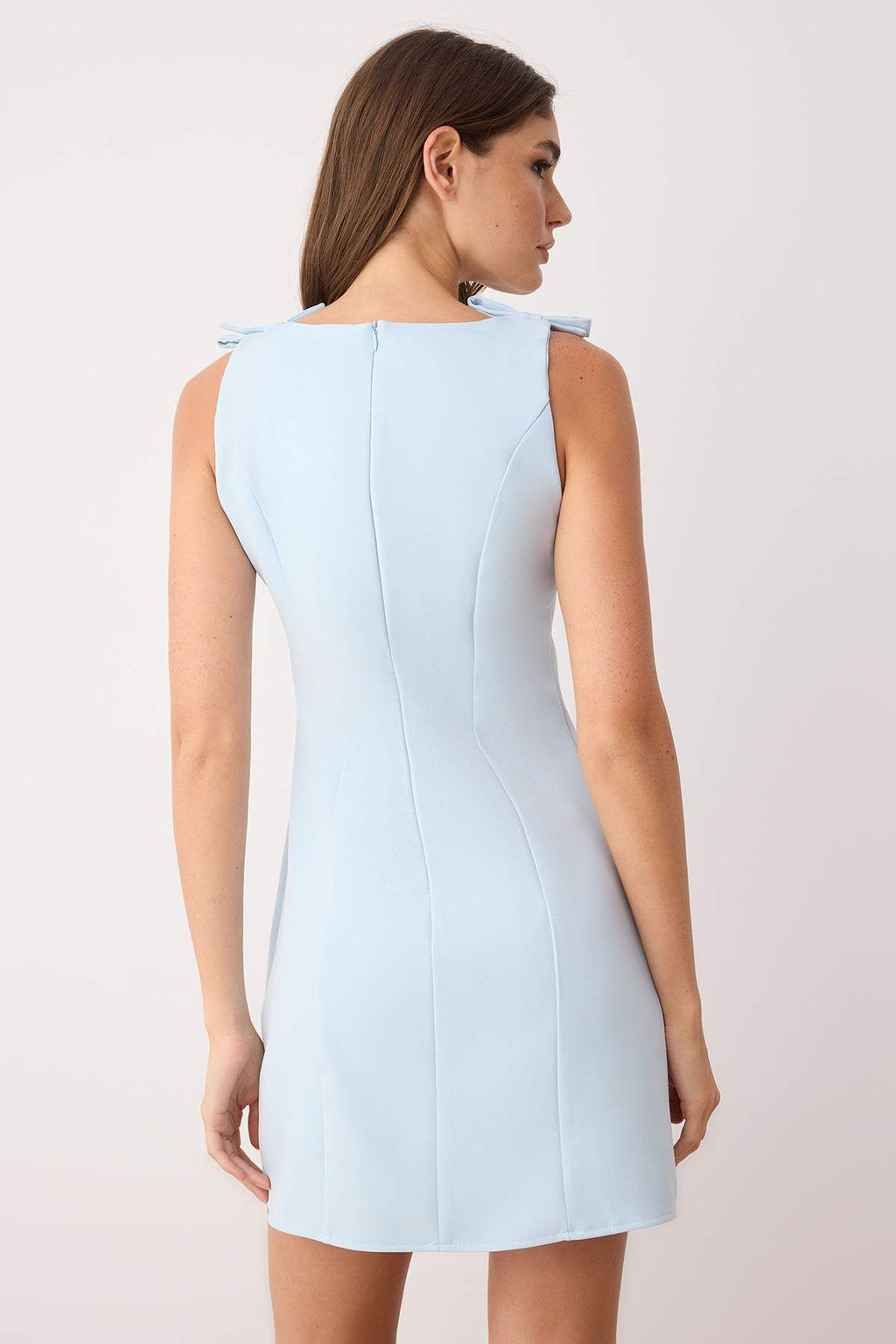 TRENDYOLMILLA Siyah A Kesim Fiyonklu Mini Dokuma Elbise TWOSS25EL00267 фото 13