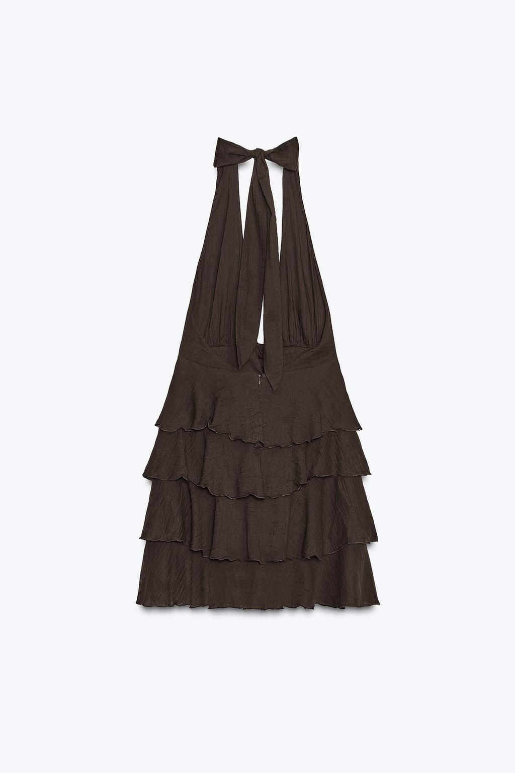 RUFFLED SHORT GAUZE DRESS - Zara фото 5