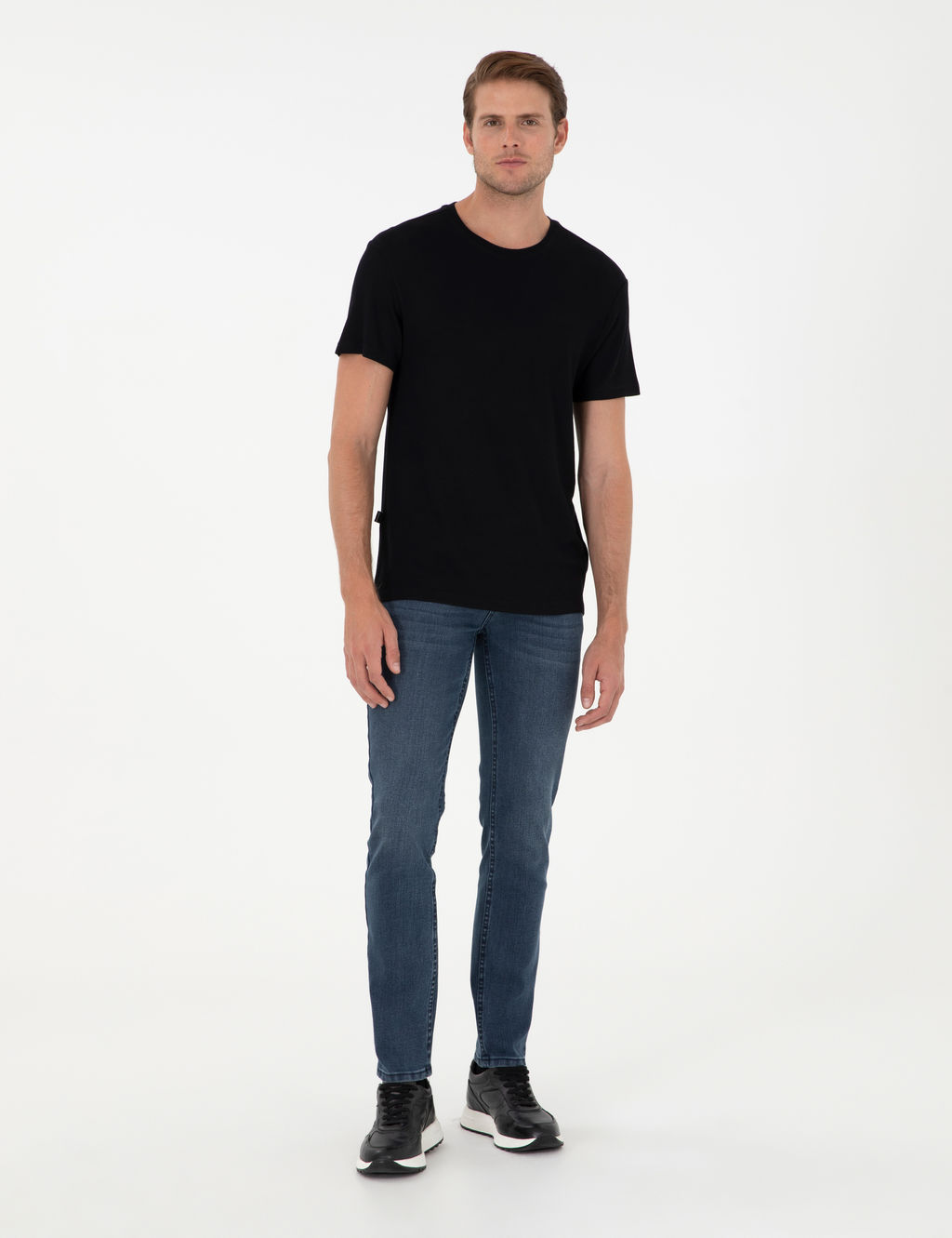 Siyah Slim Fit Basic Ti__rt