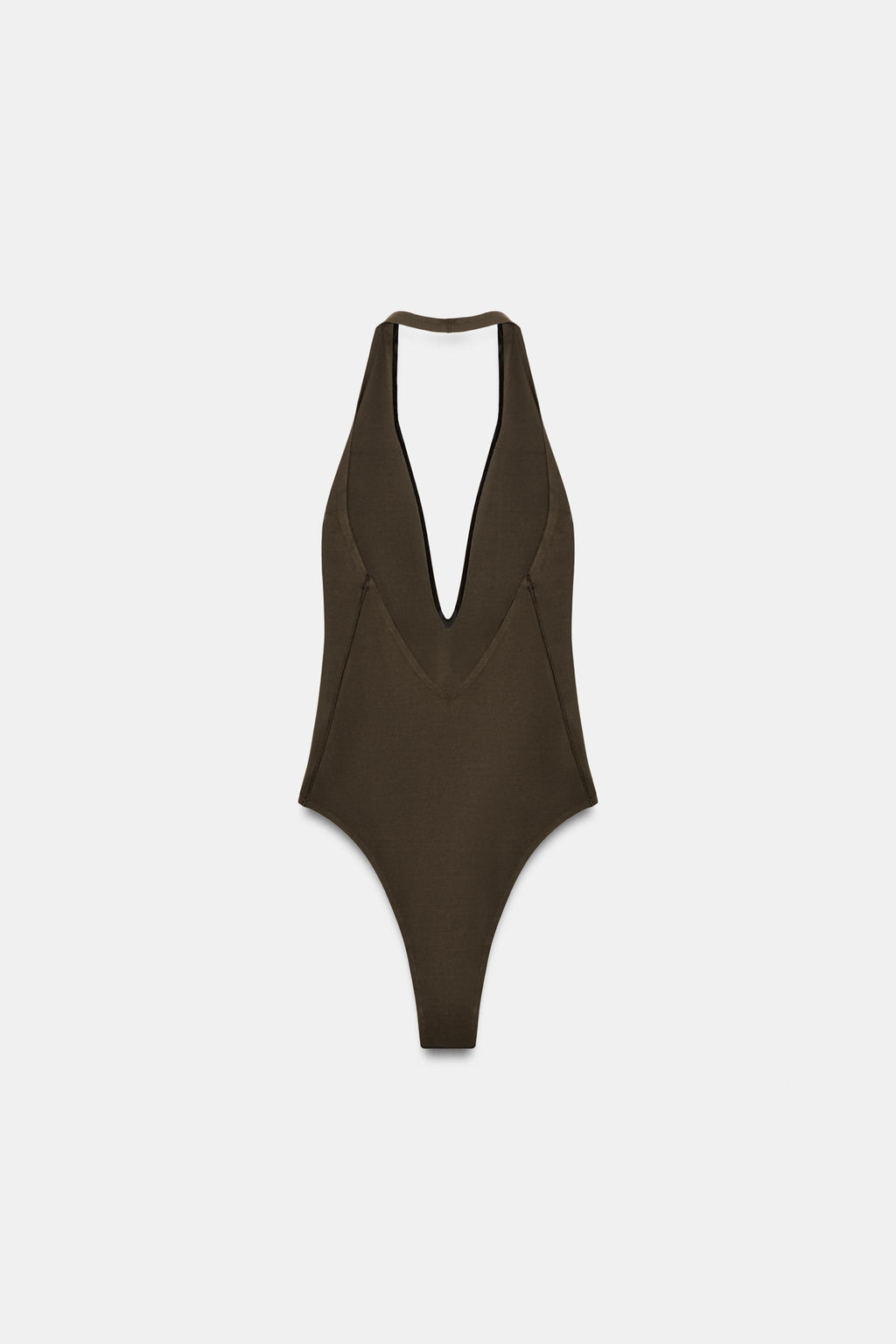 BODY CUELLO HALTER / Marr?n oscuro - Zara фото 6