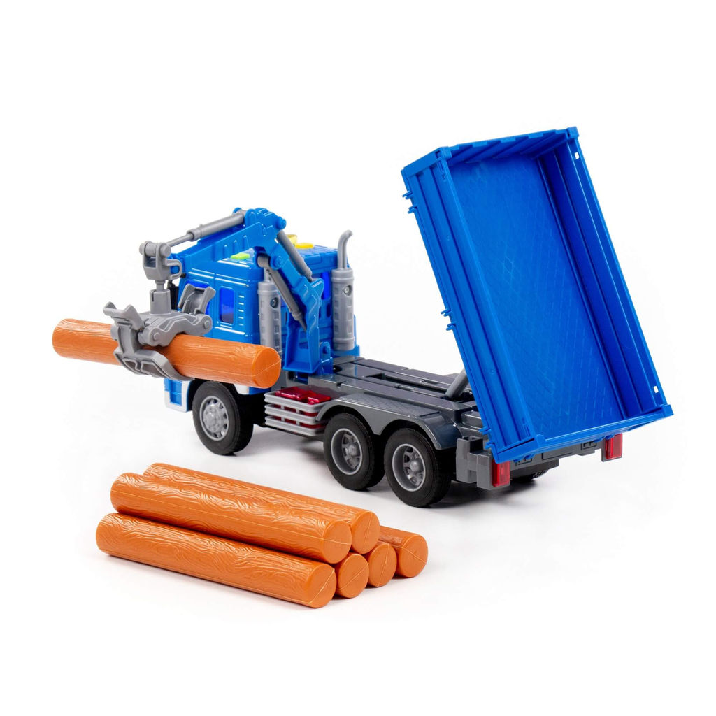 Сити, автомобиль бортовой с манипулятором инерционный (со светом и звуком) (синий) (в коробке) - Полесье фото 4