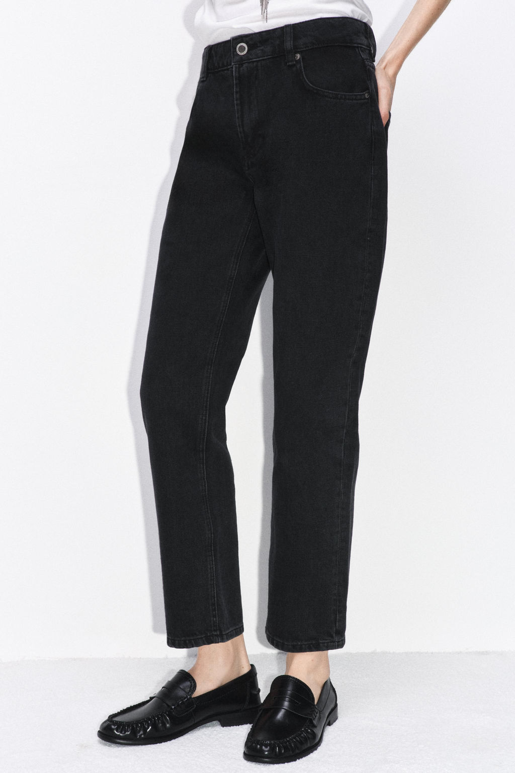 ZW COLLECTION MID-WAIST FULL LENGTH JEANS - Zara фото 14
