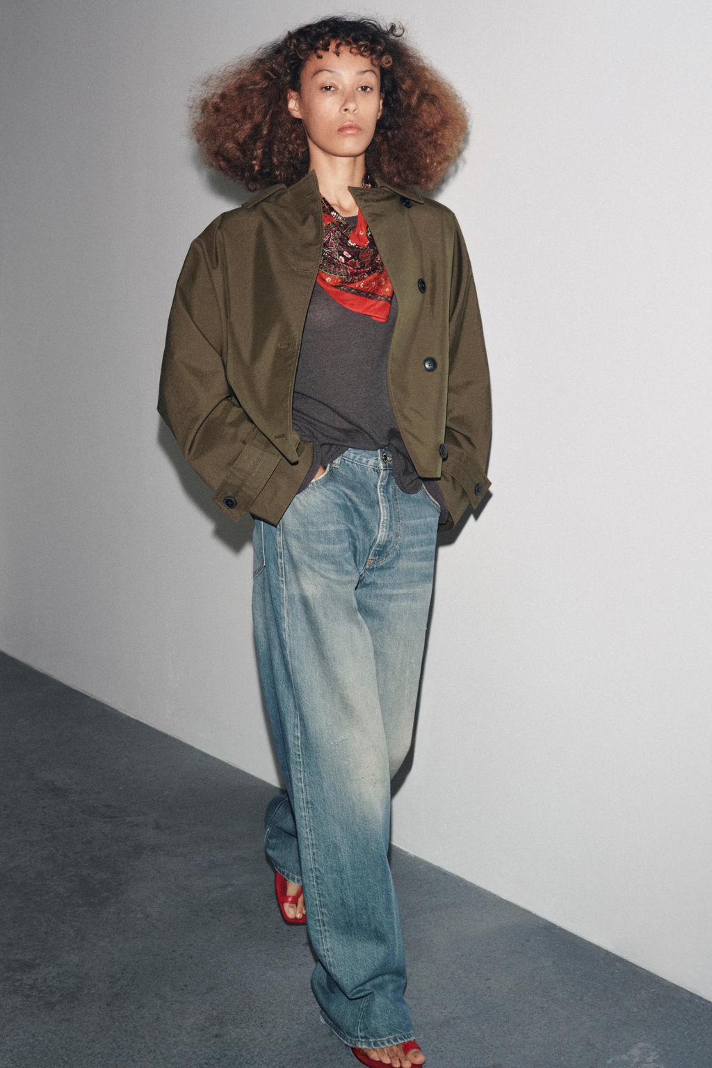 PRINTED SCARF WITH SILK - Zara фото 4