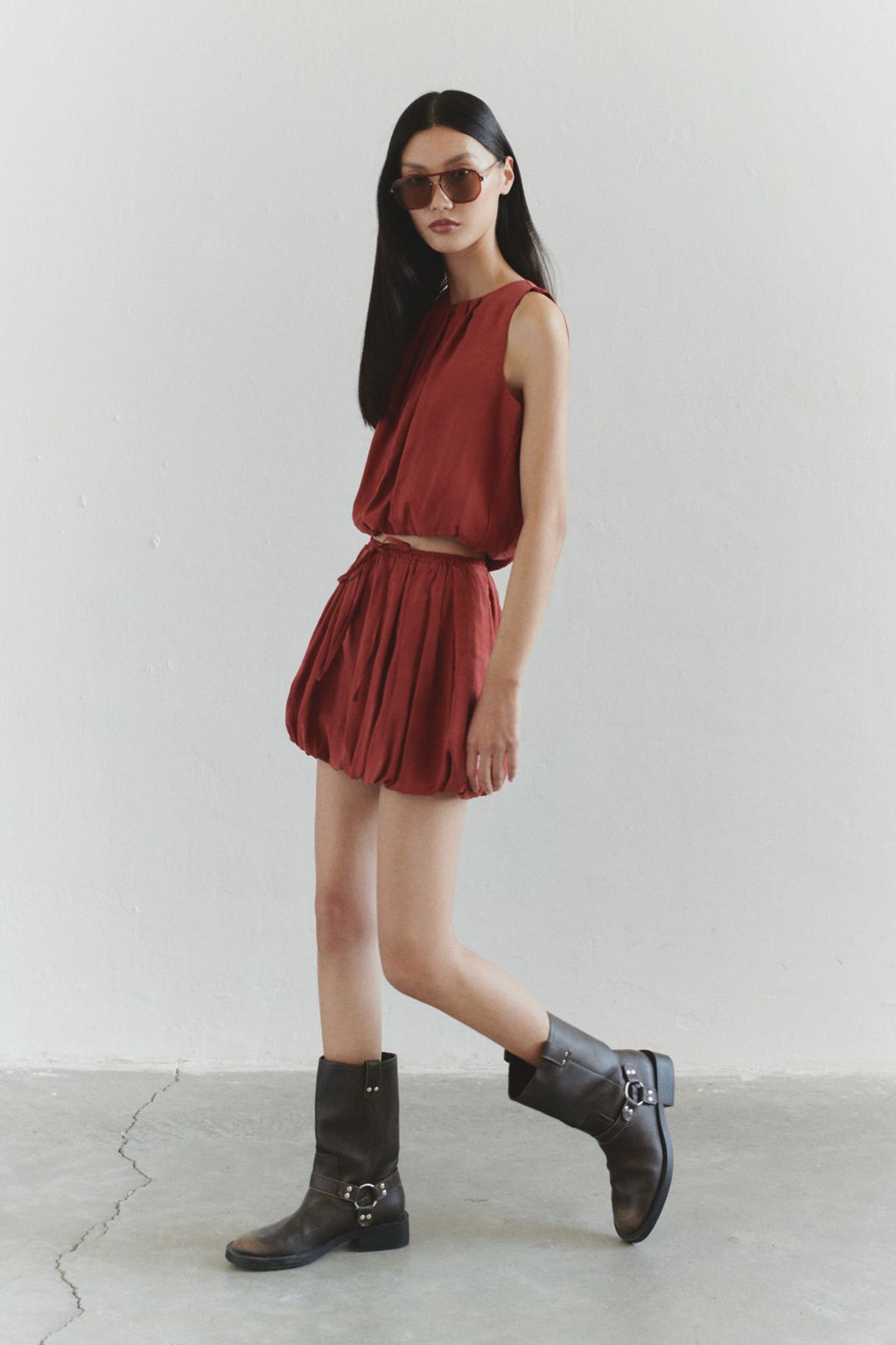 TRENDYOLMILLA Limited Edition Kiremit Balon Mini Modal Dokuma Etek TWOSS25ET00104 фото 6