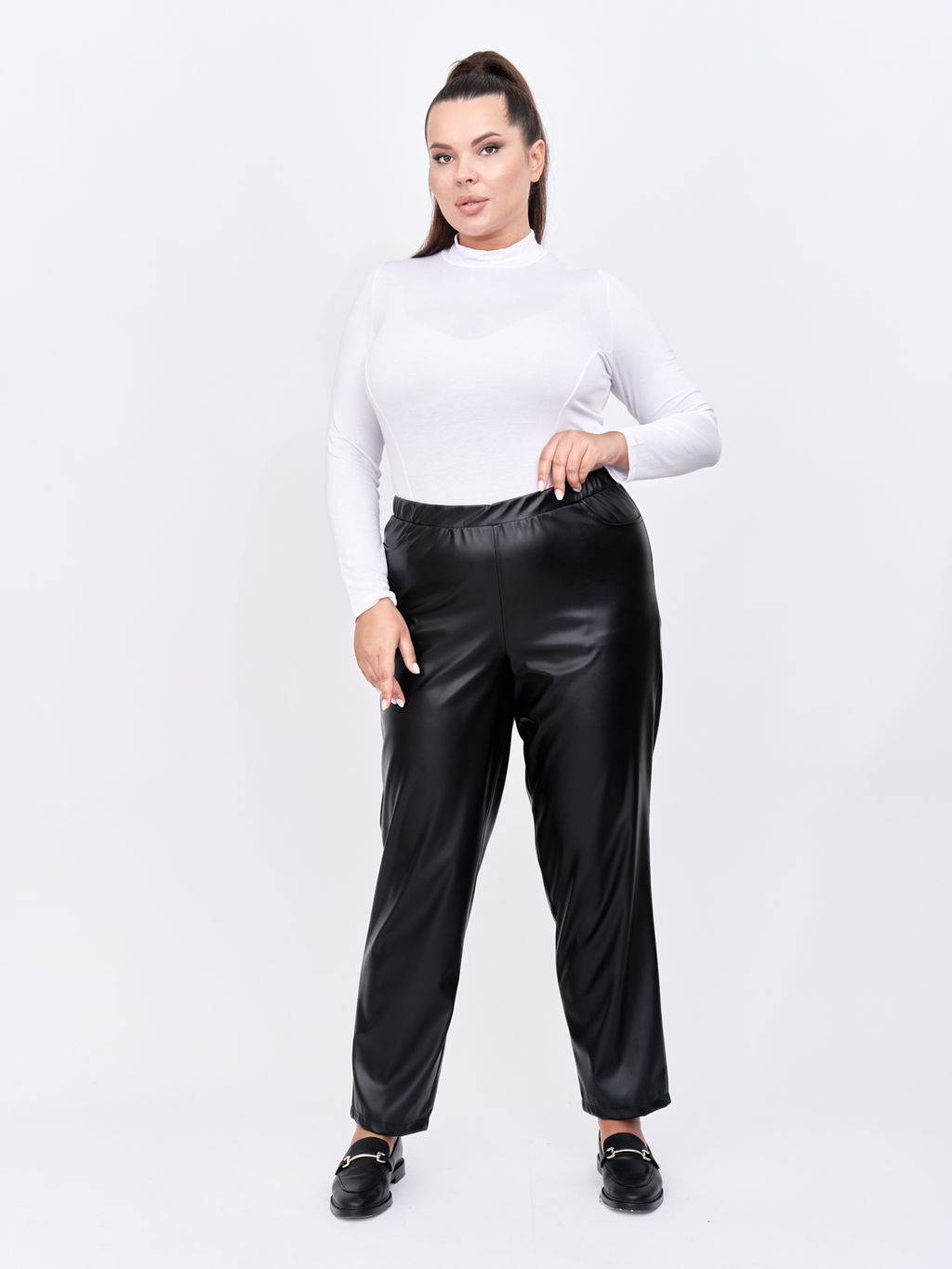 Брюки из эко-кожи BB00509BLK01 - Артесса фото 2