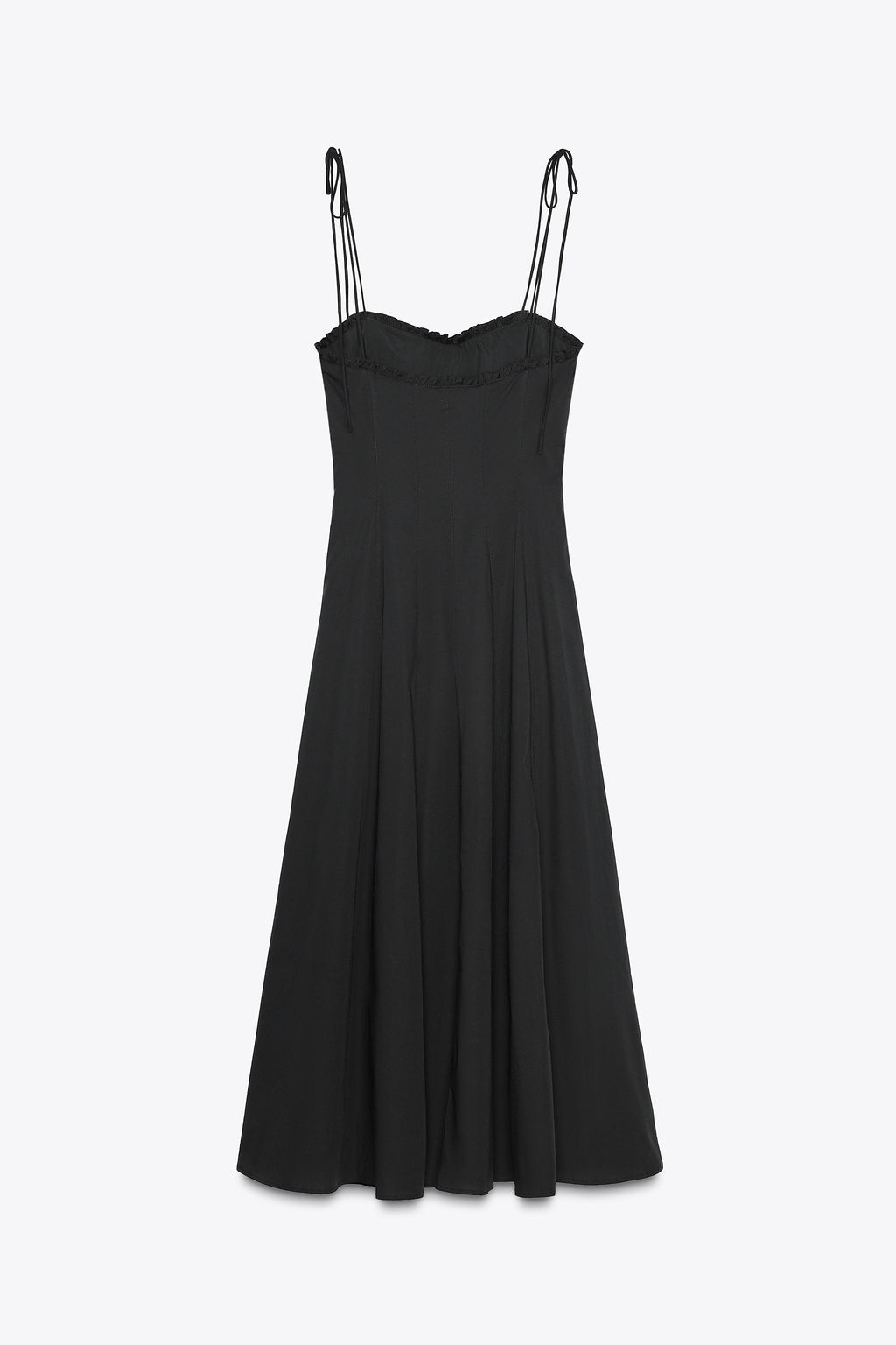 RUFFLE POPLIN MIDI DRESS - Zara фото 7