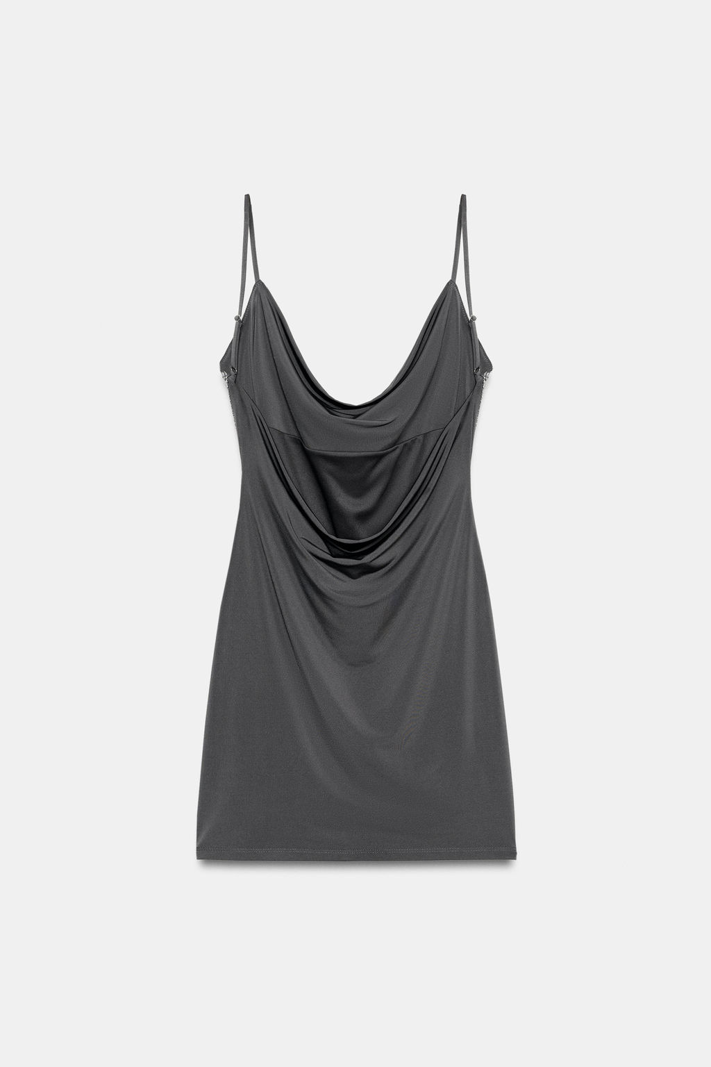 VESTIDO COMBINADO MALLA / Plomo oscuro - Zara фото 6