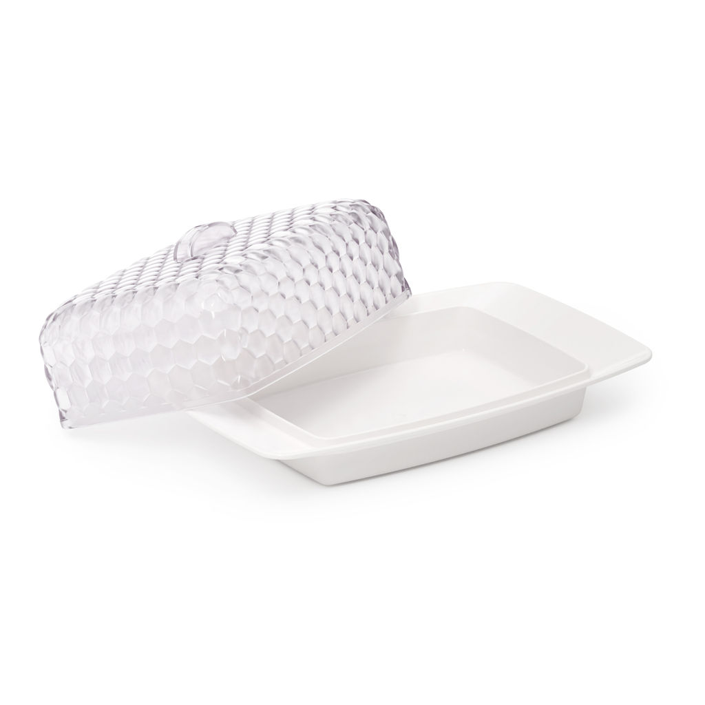 Цена за 2 шт. Масленка "Мозаика" (бело-прозрачный) М5571