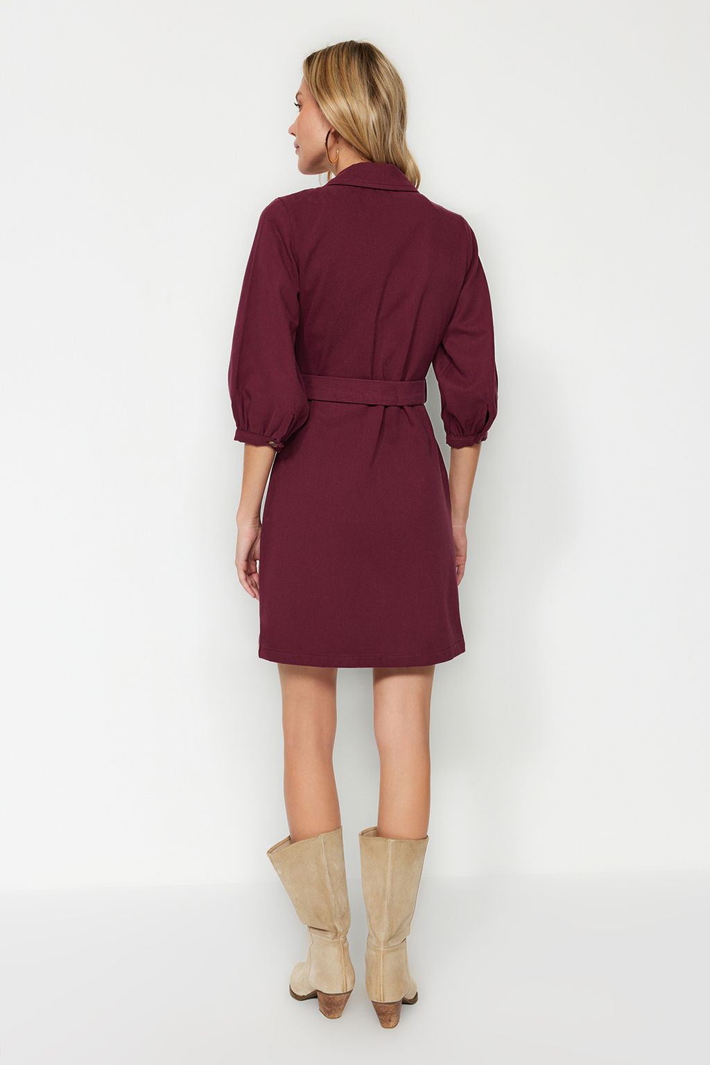 TRENDYOLMILLA Haki Baglama Detayl? Dokuma Elbise TWOAW20EL1156  фото 14