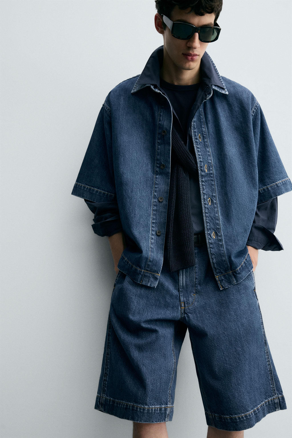 SHORT SLEEVE DENIM SHIRT - Zara фото 6