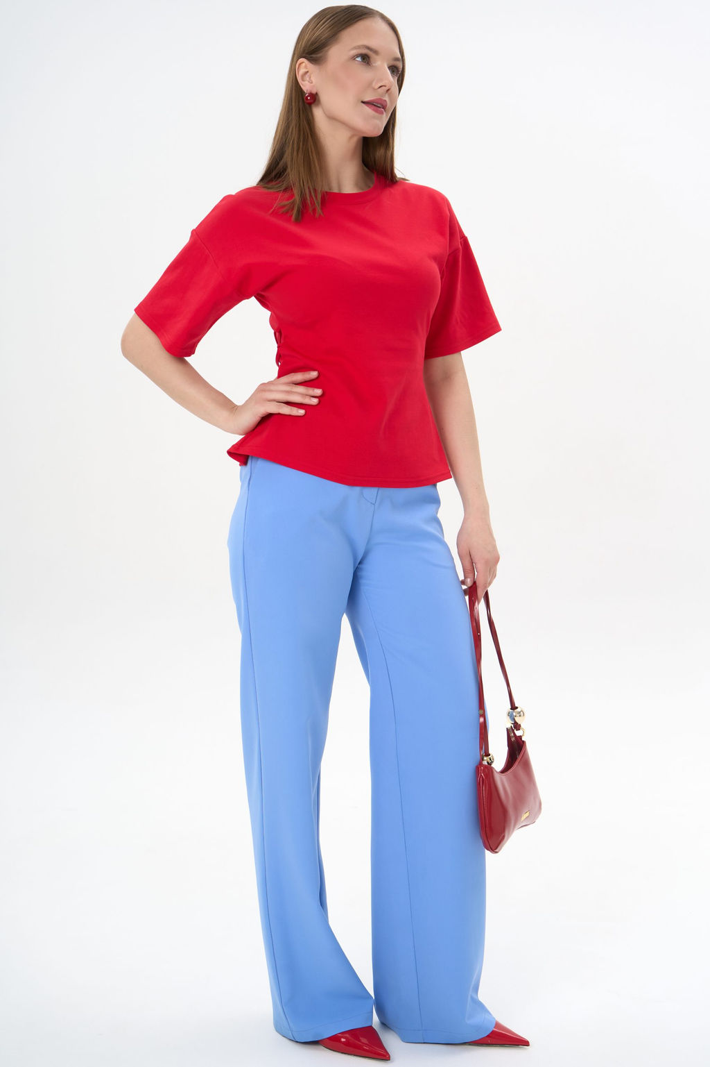 Футболка с завязками Николь (красный) - Эльза фото 7