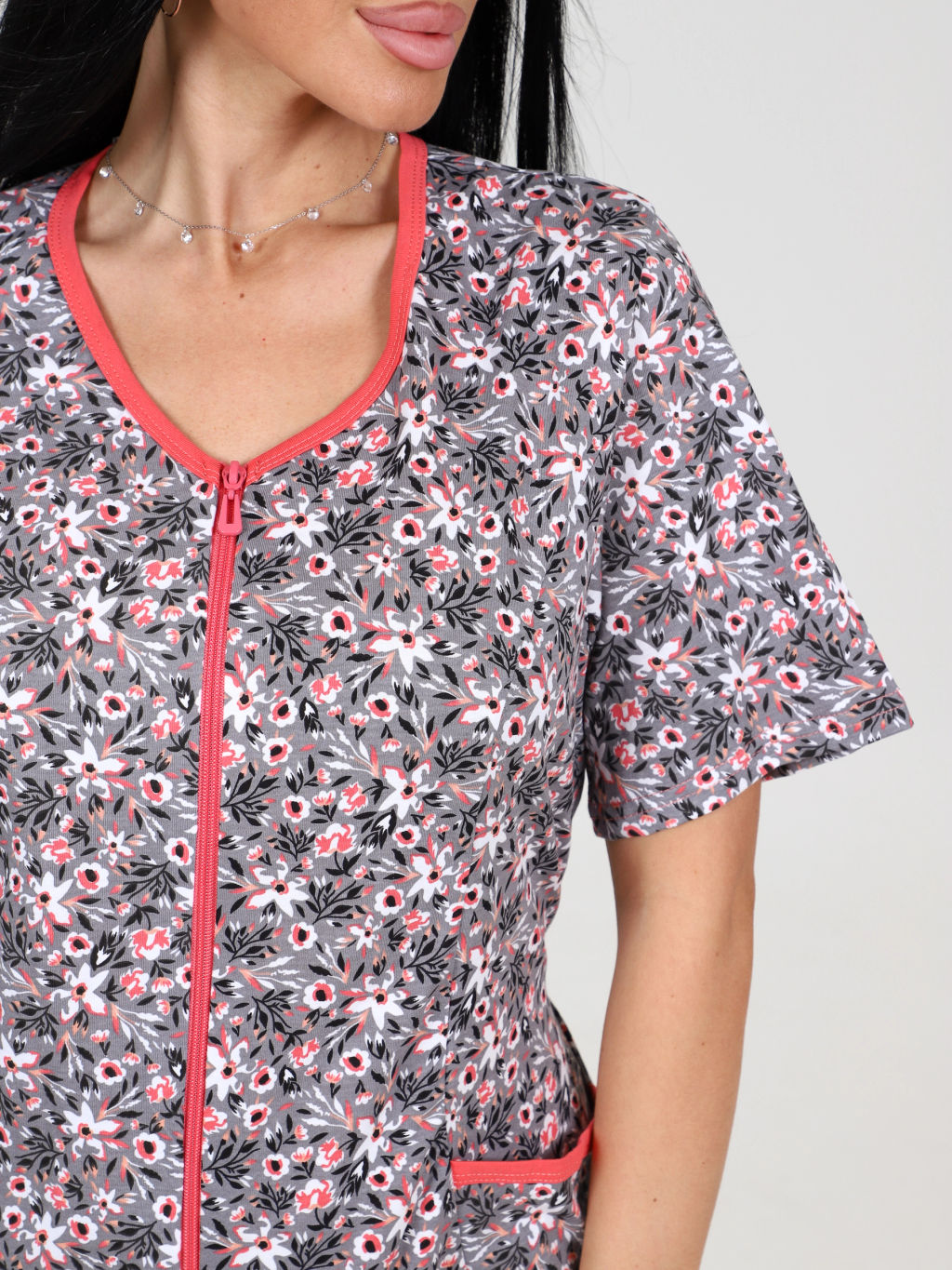 Халат женский, цвет серый