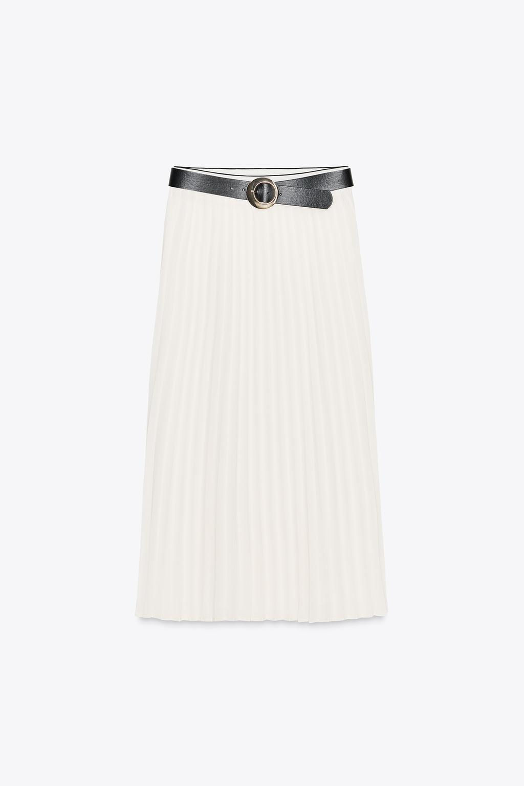BELTED PLEATED MIDI SKIRT - Zara фото 6