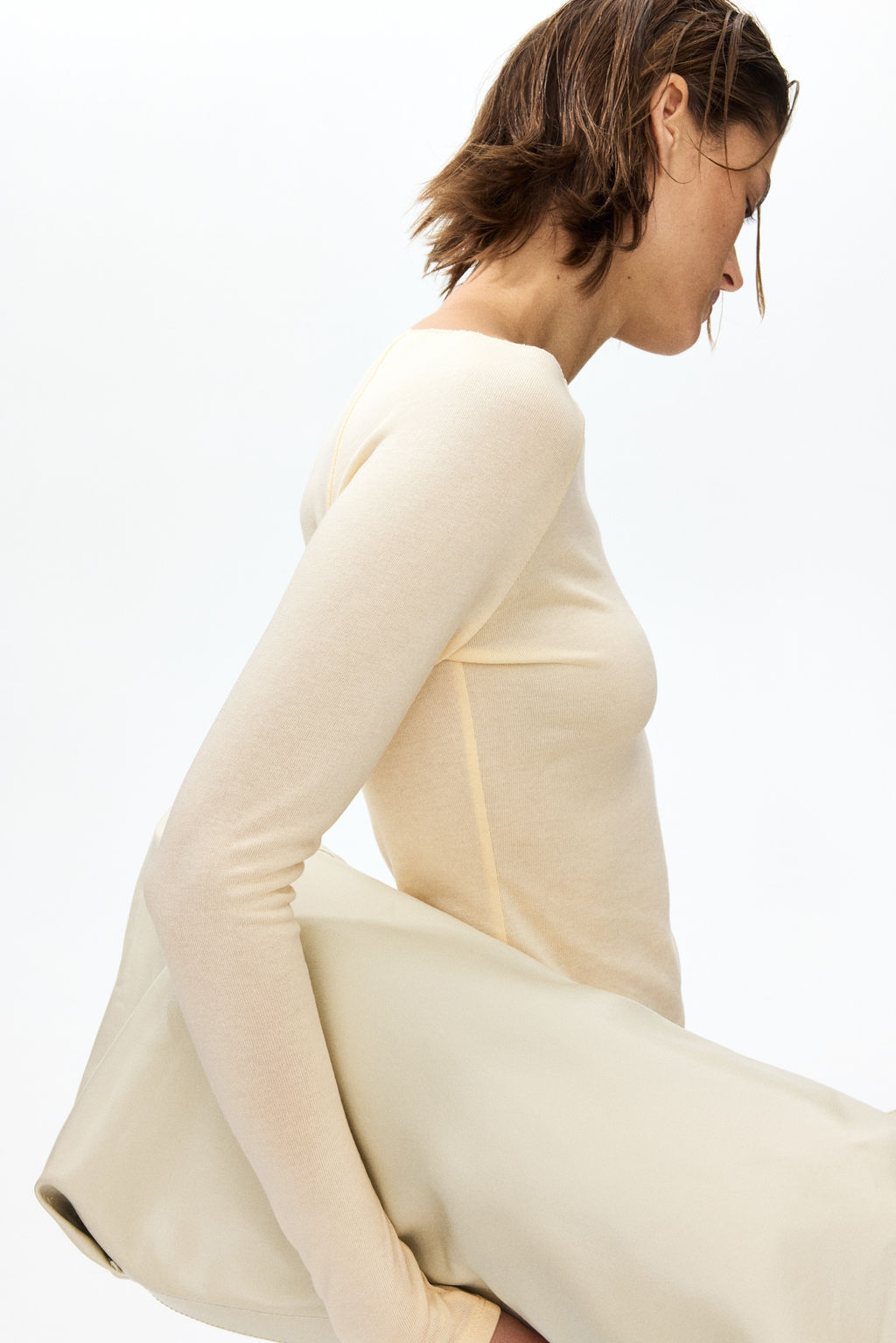 Top en punto fino con escote barco - H&m фото 4