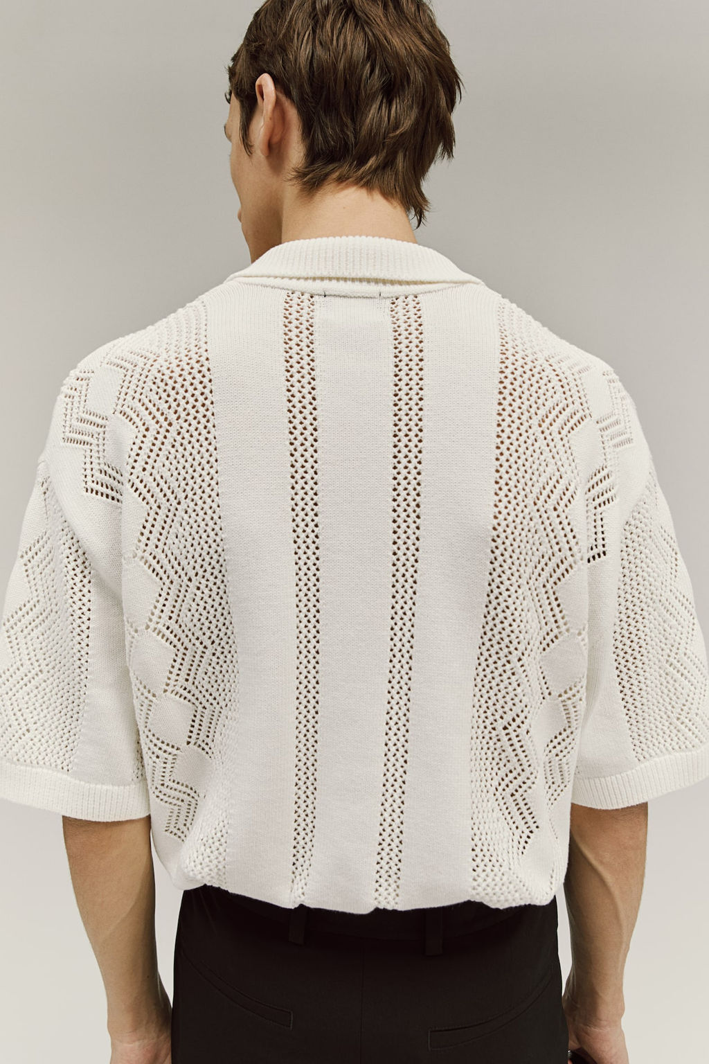 Polo en punto pointelle Loose Fit - H&m фото 4