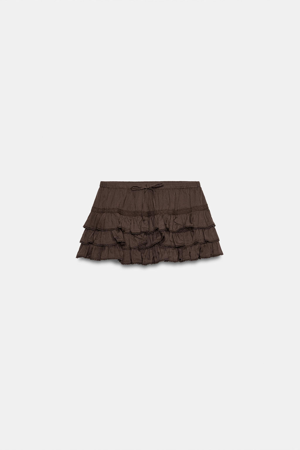 FALDA PANTAL?N VOLANTES / Chocolate - Zara фото 5