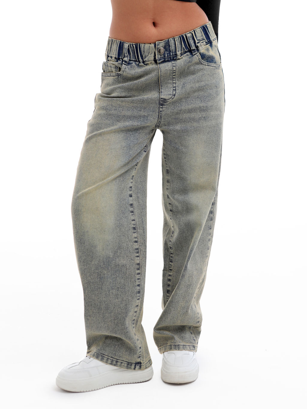 Джинсы-багги для девочек - СИНЯЯ МОДА фото 5