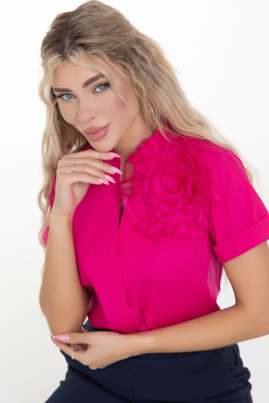 Блуза Нежность (коттон, малина) - Diolche фото 6