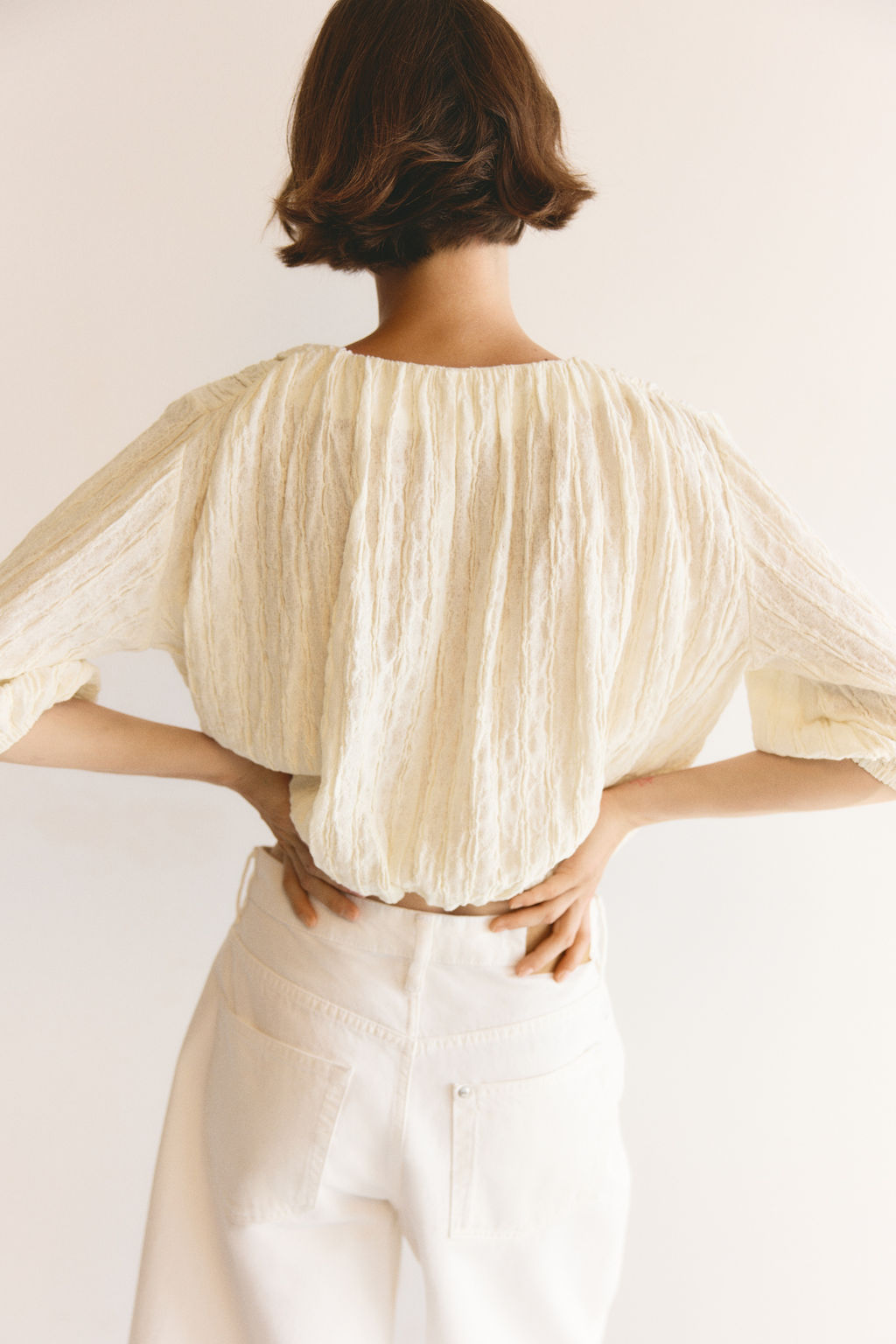 Blusa texturizada con bajo burbuja - H&m фото 4