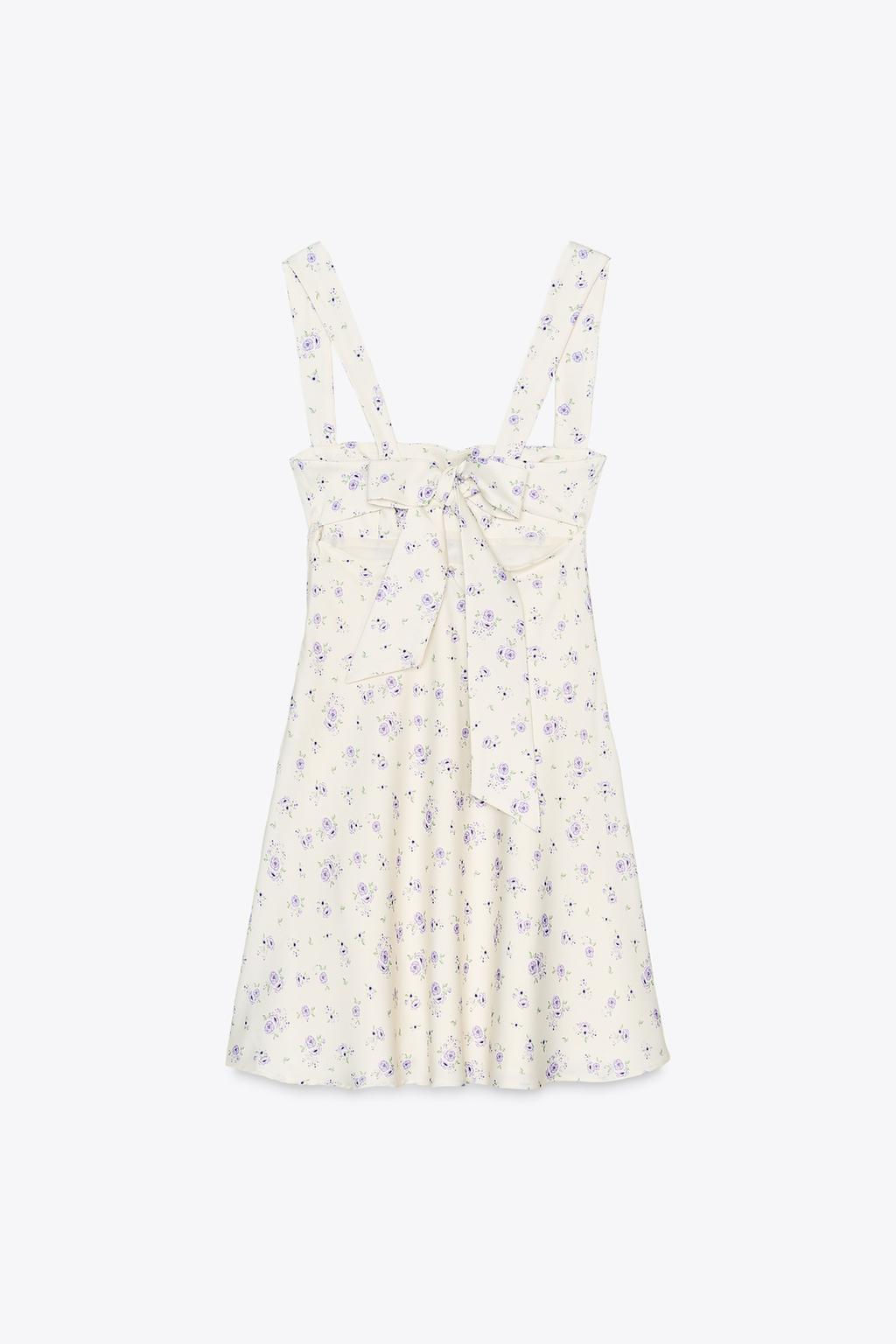 PRINTED SHORT SATIN DRESS - Zara фото 7