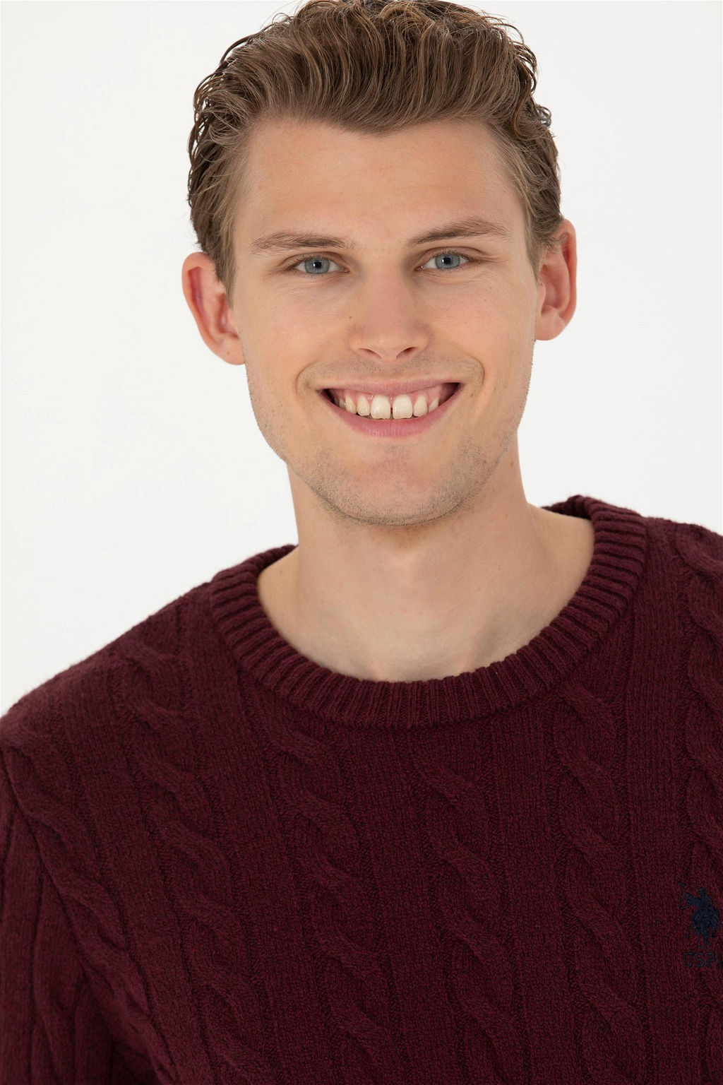 Мужской бордово-красный свитер - U.s. polo assn фото 2