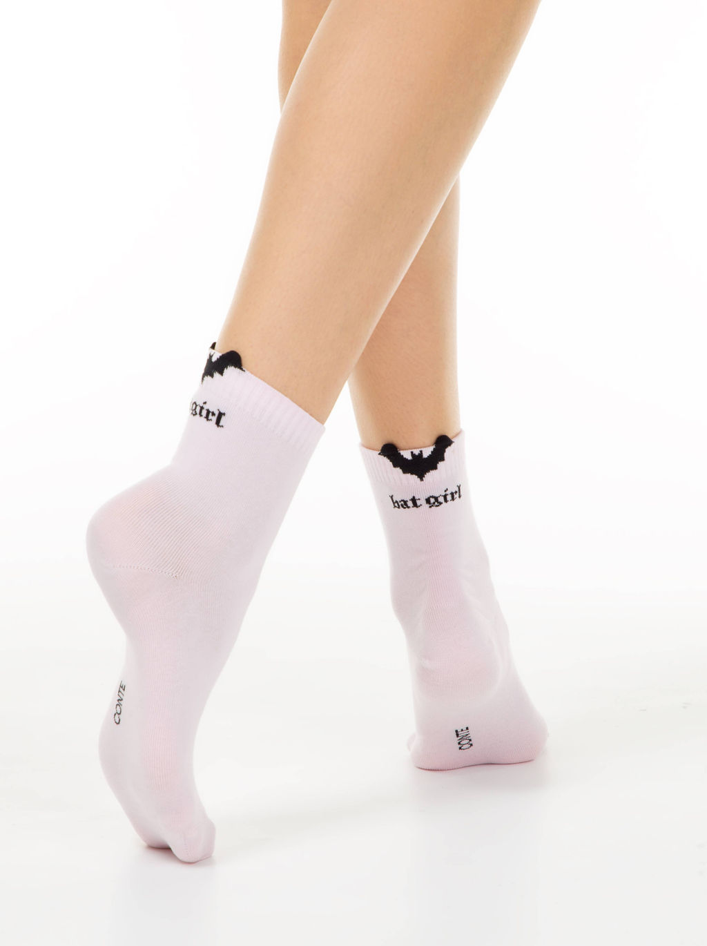 Цена за 2 пары. Носки Короткие CONTE Хлопковые носки CLASSIC с пикотом Batgirl св.розовый - Conte elegant фото 2