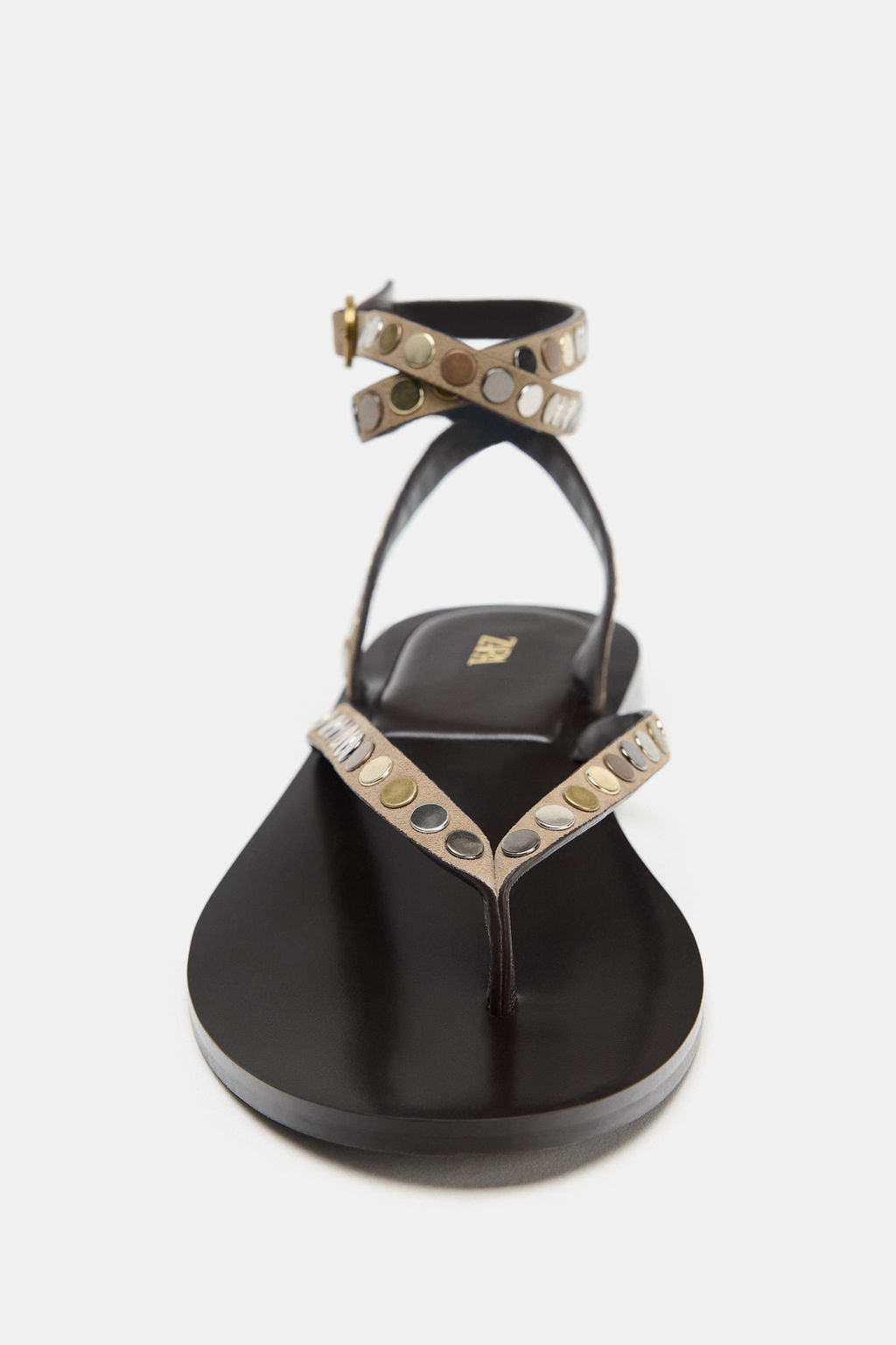 SANDALIA PIEL TACHAS / Beige - Zara фото 5