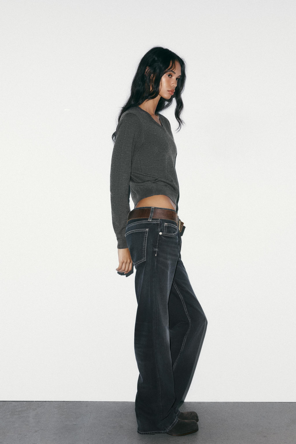TRF WIDE-LEG LOW-RISE JEANS - Zara фото 4