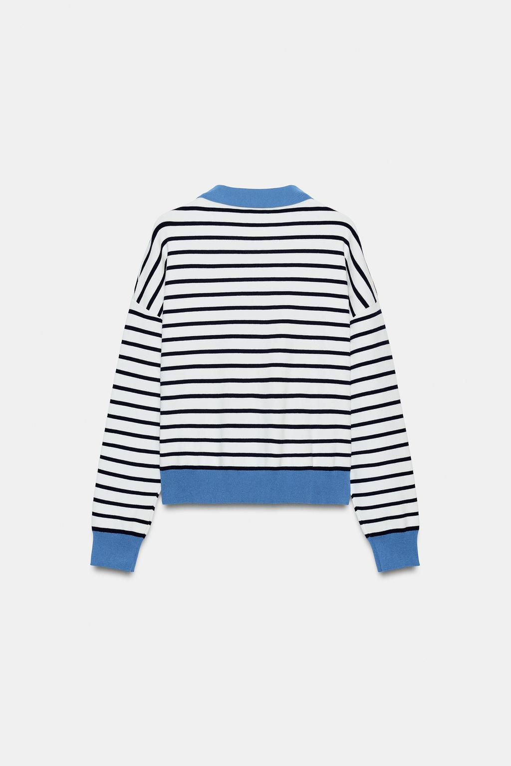 STRIPED KNIT POLO SHIRT - Zara фото 7
