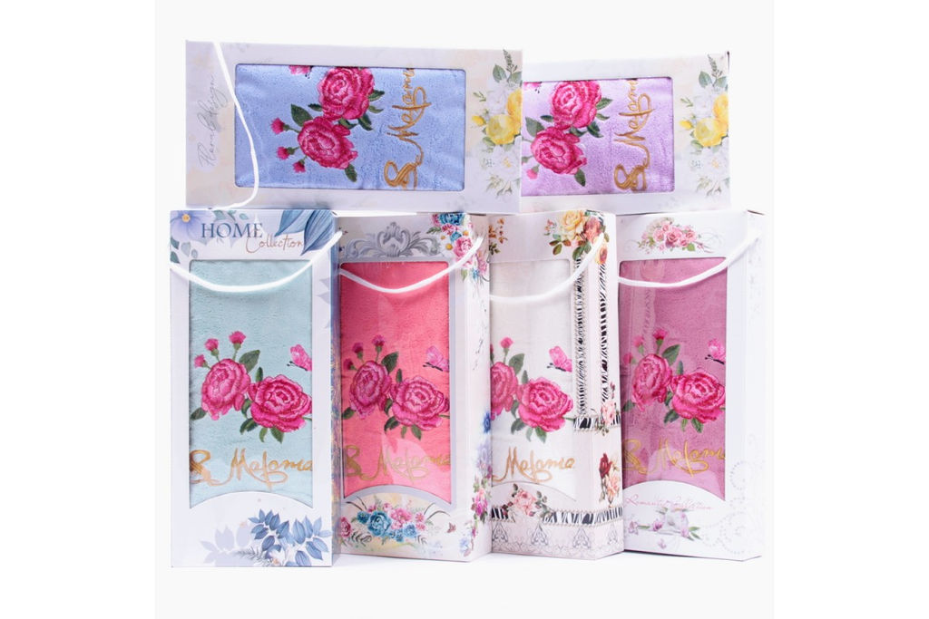 Набор полотенце микрофибра Букет роз на 8 Марта А-В-С-F-180 в коробке Б