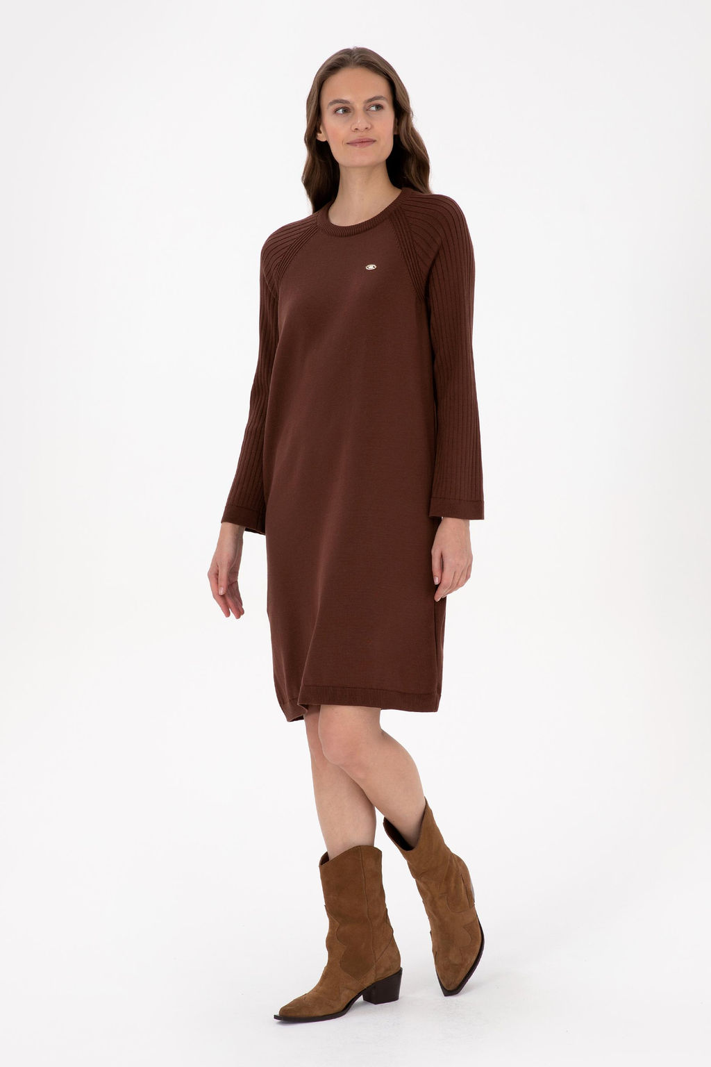 Kad_n Kahverengi Triko Elbise - U.s. polo assn фото 3