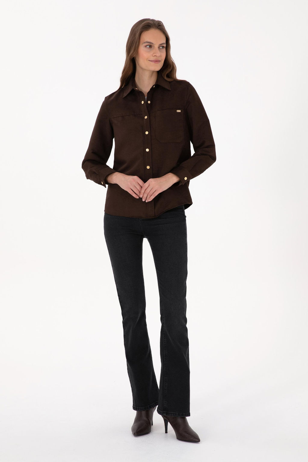 Kad_n Kahverengi Uzun Kollu G_mlek - U.s. polo assn фото 4