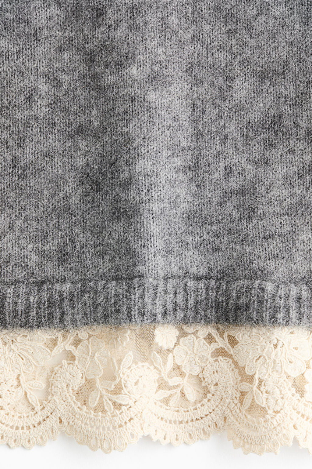 Jersey de mezcla de mohair con ribete de encaje - H&m фото 5