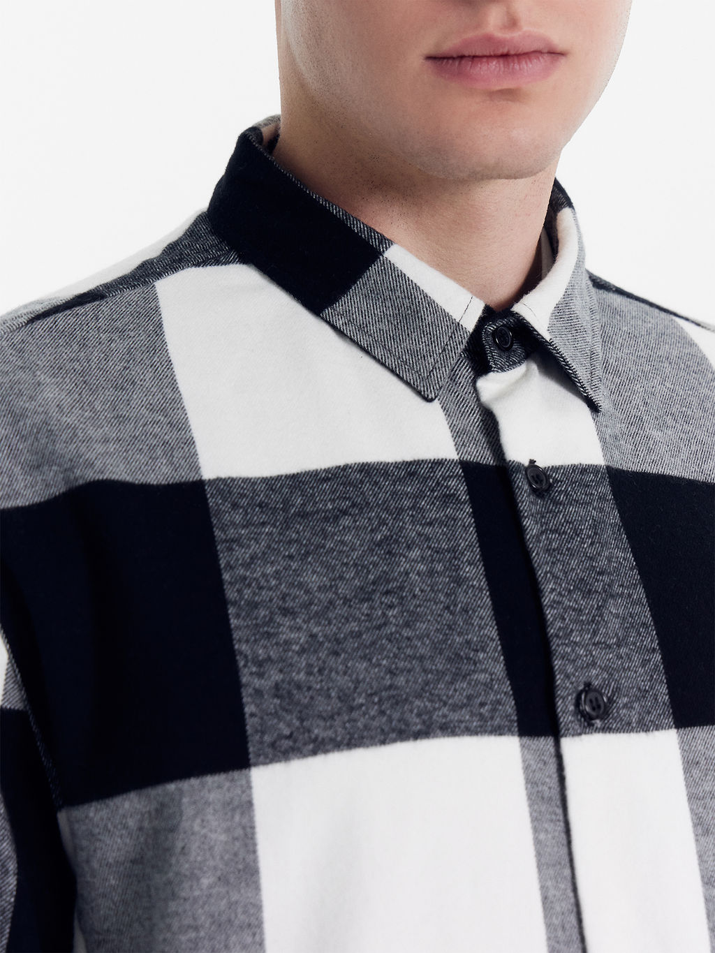 Рубашка мужская в черно-белую клетку черно -белая клетка 111908